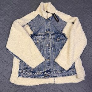 [BLANKNYC] Women’s Medium Denim And Sherpa Jacket Brand New Y2K western